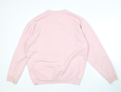 Bench Women's Pink Cotton Blend Crew Neck Sweatshirt Size M