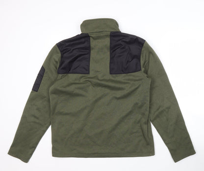 The North Face Men's Green 1/4 Zip Sweatshirt - Medium