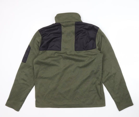 The North Face Men's Green 1/4 Zip Sweatshirt - Medium