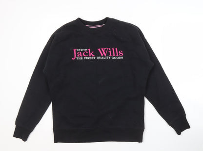 Womens UK Size 6 Jack Wills Black Pullover Sweatshirt