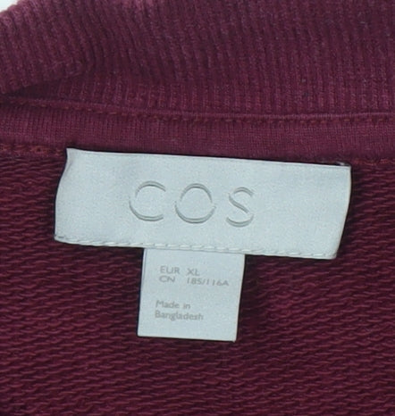 COS Men's Red XL Cotton Pullover Sweatshirt