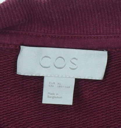 COS Men's Red XL Cotton Pullover Sweatshirt