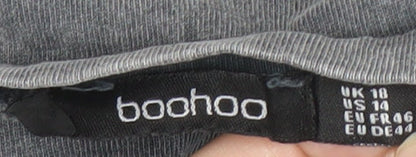 boohoo Women's Grey Relaxed T-Shirt, Size 18