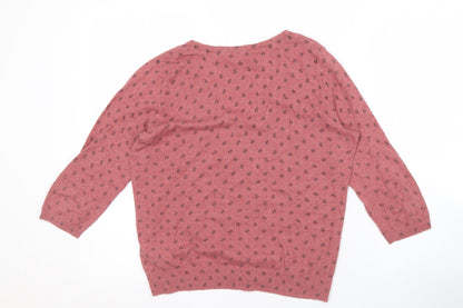 Womens UK Size 12 Fat Face Pink Cardigan Jumper
