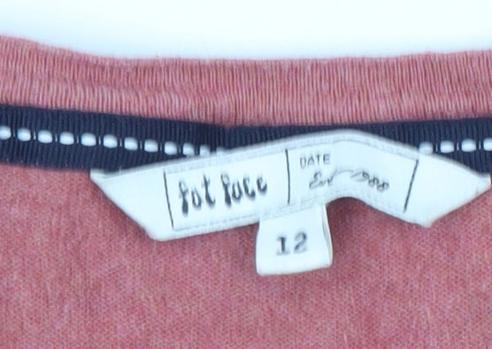 Womens UK Size 12 Fat Face Pink Cardigan Jumper