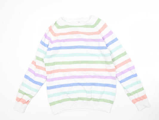Cotton Traders Women's Multicoloured Striped Jumper Size 12