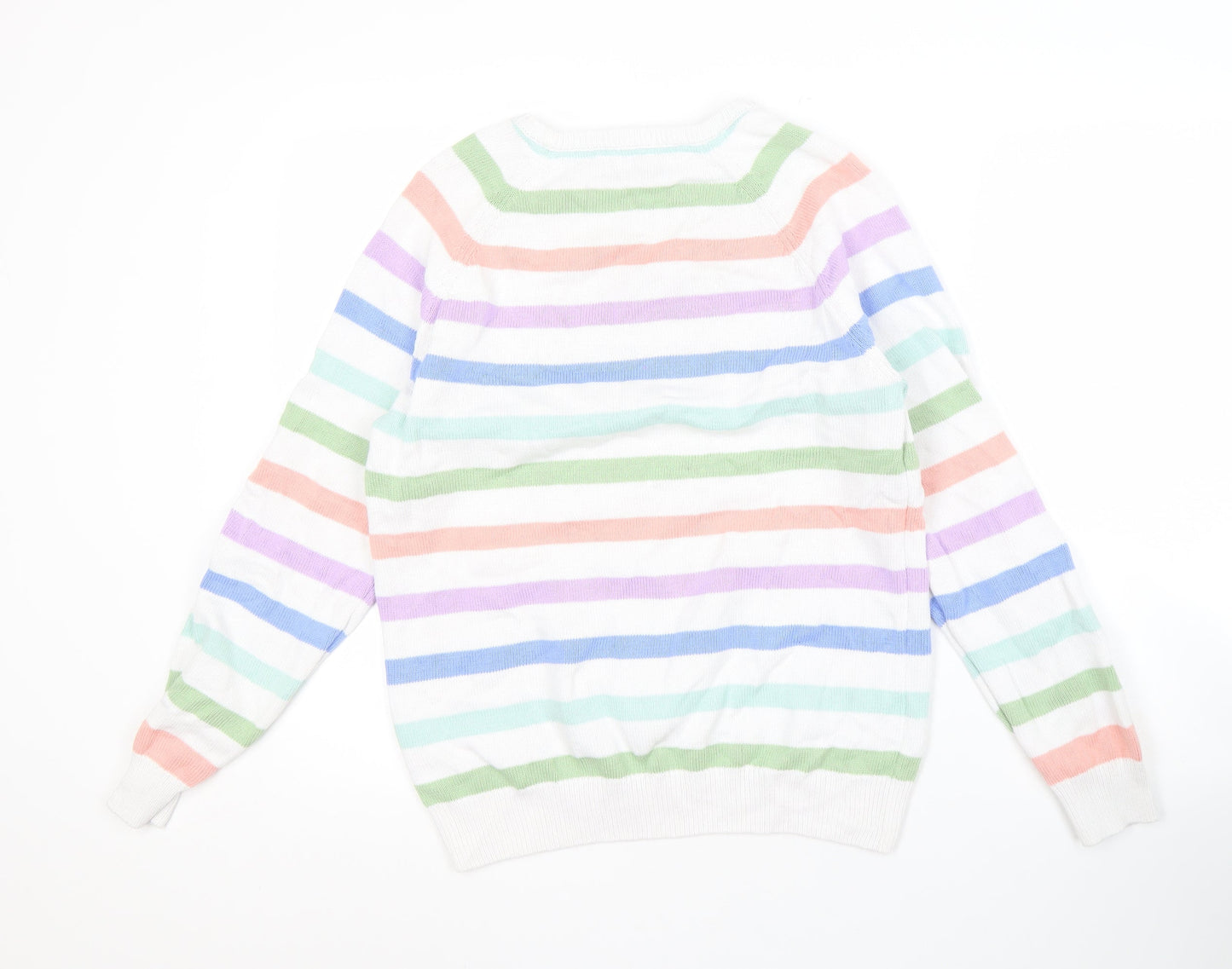 Cotton Traders Women's Multicoloured Striped Jumper Size 12