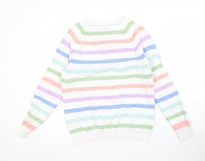 Cotton Traders Women's Multicoloured Striped Jumper Size 12
