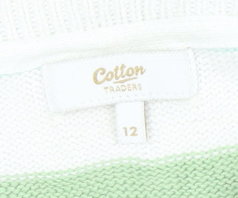 Cotton Traders Women's Multicoloured Striped Jumper Size 12