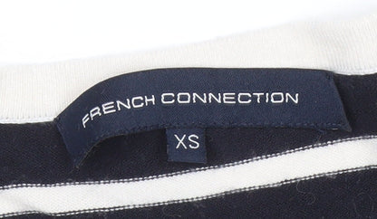 French Connection Women's Black Striped Pullover XS