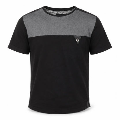 Savant Men's Black Cotton Colourblock T-Shirt