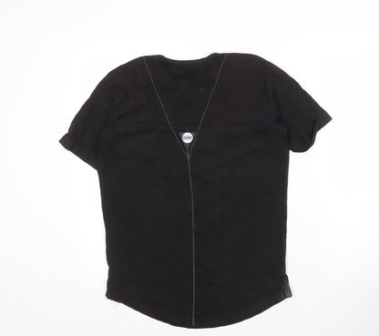 Savant Men's Black Cotton Colourblock T-Shirt