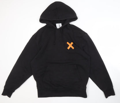 Unisex Adults UK Size S COLLUSION Black Pullover Hoodie