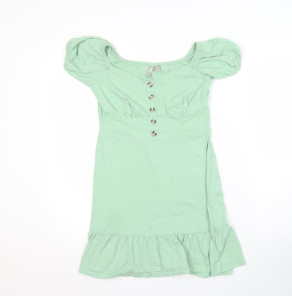 ASOS Women's Green A-Line Dress, Size 8, Casual Style