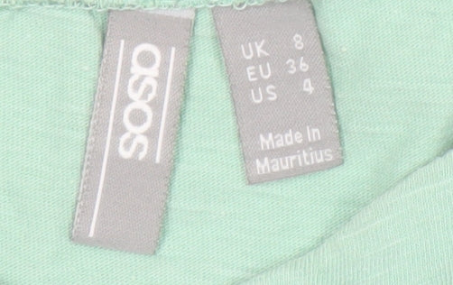 ASOS Women's Green A-Line Dress, Size 8, Casual Style