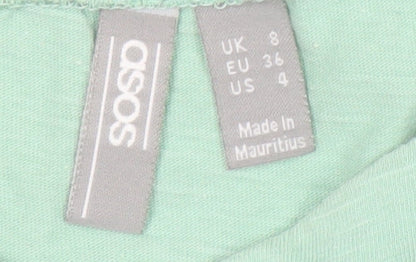 ASOS Women's Green A-Line Dress, Size 8, Casual Style