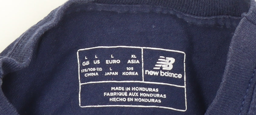 New Balance Men's Blue Graphic Print T-Shirt L