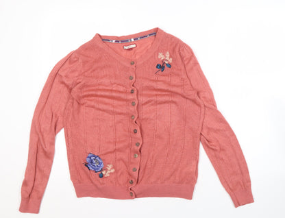 Joe Browns Women's Pink Floral Cardigan Size 14