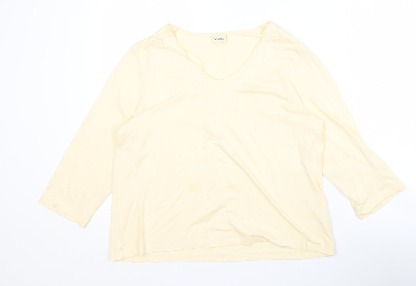Womens UK Size L Viyella Ivory Basic T-Shirt