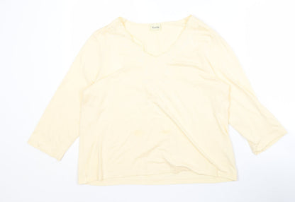 Womens UK Size L Viyella Ivory Basic T-Shirt