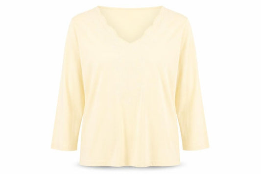 Womens UK Size L Viyella Ivory Basic T-Shirt