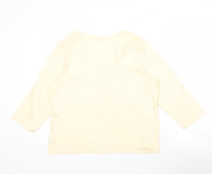 Womens UK Size L Viyella Ivory Basic T-Shirt