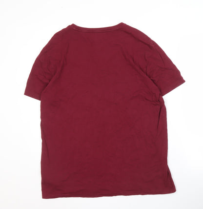 Ralph Lauren Men's Red Cotton T-Shirt L Short Sleeve