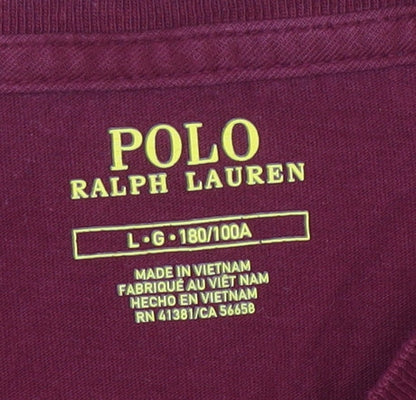 Ralph Lauren Men's Red Cotton T-Shirt L Short Sleeve