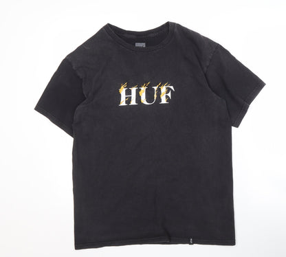 Mens UK Size M HUF Black  T-Shirt