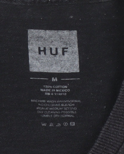 Mens UK Size M HUF Black  T-Shirt