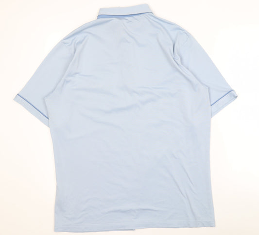 Farah Men's Blue L Polo Shirt - Classic Short Sleeve