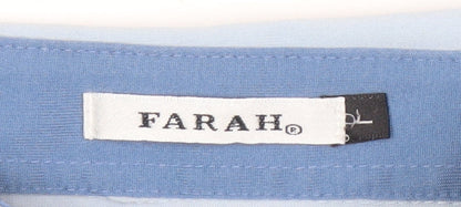 Farah Men's Blue L Polo Shirt - Classic Short Sleeve