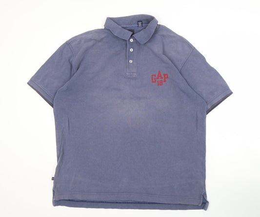 GAP Men's Blue Polo Shirt, Size L, Cotton, Casual Wear