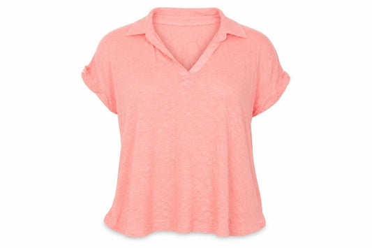 Front view of Regatta Women's Pink Collared Top, size 10, Casual Style