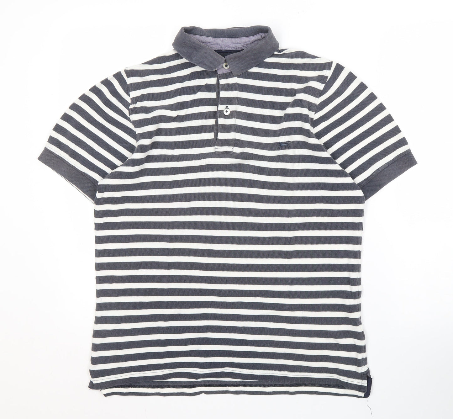 I Hampton and Sons Men's Striped Black Polo Shirt S