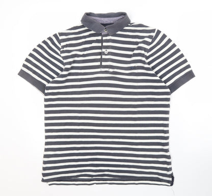 I Hampton and Sons Men's Striped Black Polo Shirt S