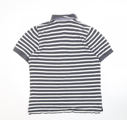 I Hampton and Sons Men's Striped Black Polo Shirt S