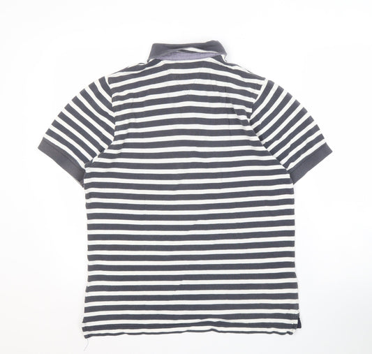 I Hampton and Sons Men's Striped Black Polo Shirt S