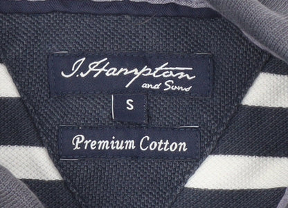 I Hampton and Sons Men's Striped Black Polo Shirt S
