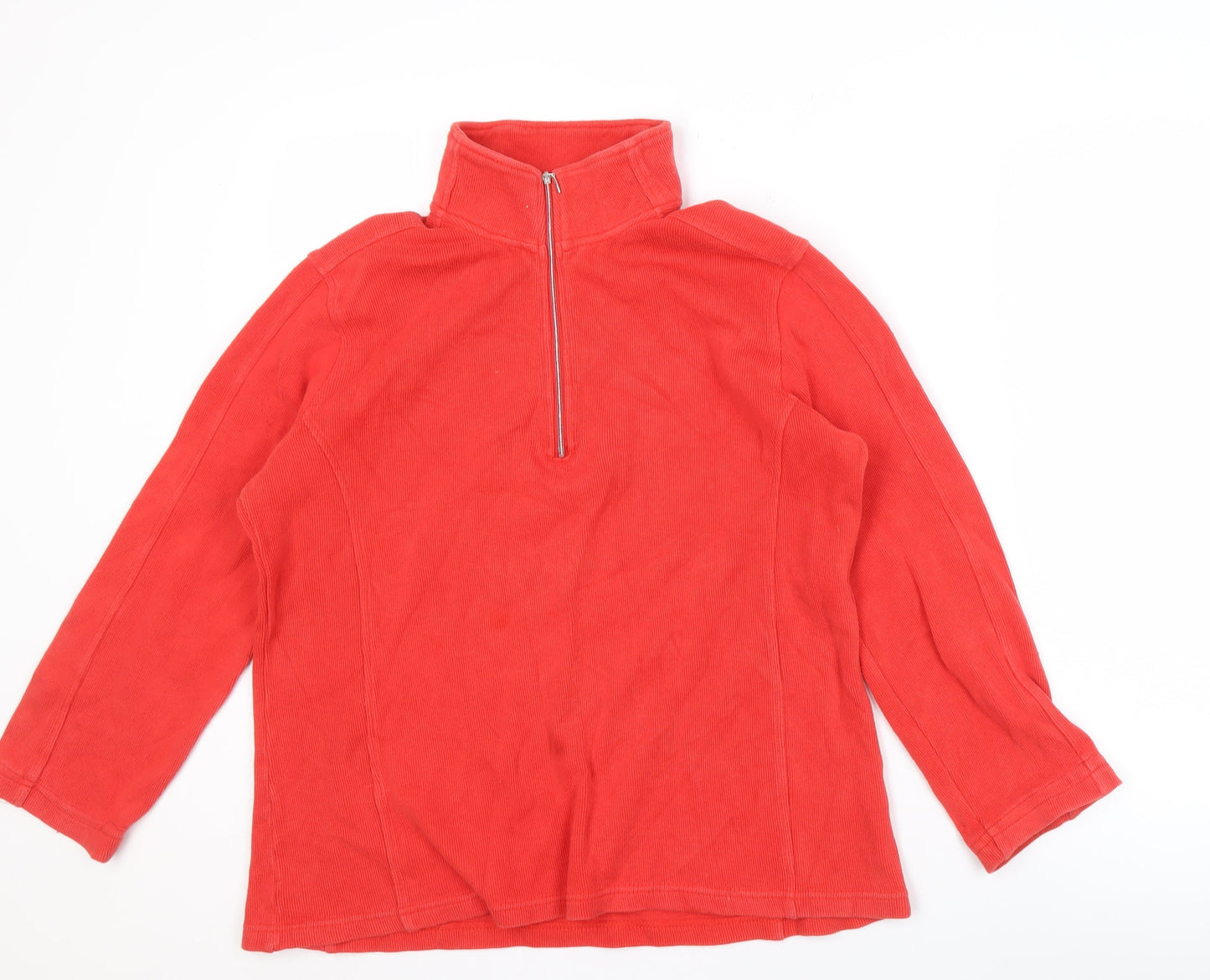 Mens UK Size S Orvis Red 1/4 Zip Sweatshirt