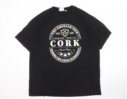 Traditional Craftwear Men's Black T-Shirt L Relaxed Fit