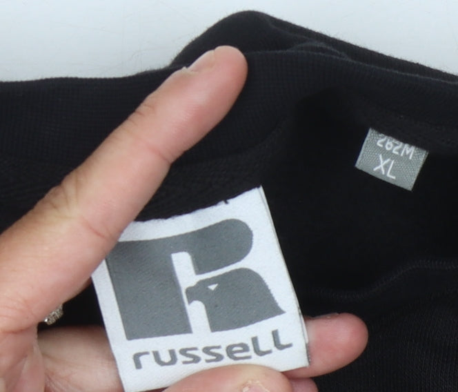 Mens UK Size XL Russell Black Pullover Sweatshirt