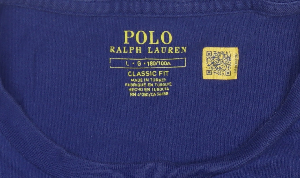 Ralph Lauren Men's Blue L Classic Fit Logo T-Shirt