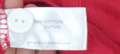 Pink Men's Red Long Sleeve Polo Shirt - M, Casual Classic