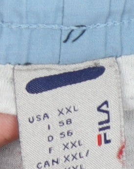 Fila Men's Blue Windbreaker Trousers, 2XL, Elastic Waist