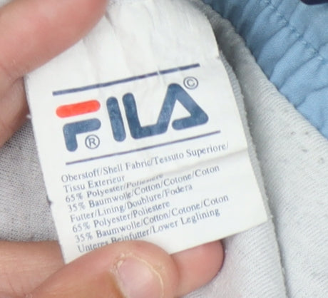 Fila Men's Blue Windbreaker Trousers, 2XL, Elastic Waist