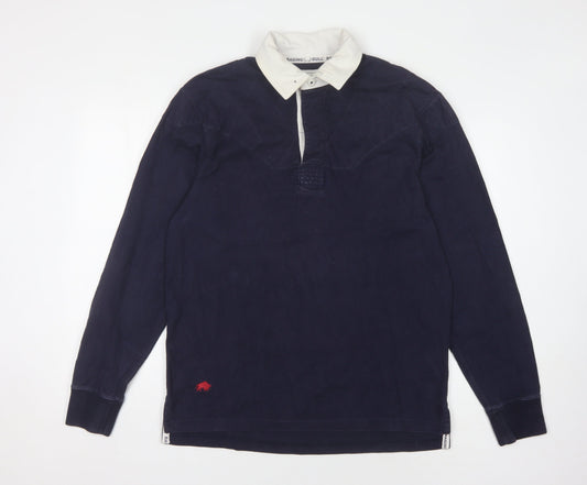 Raging Bull Men’s Blue Cotton Long Sleeve Polo M