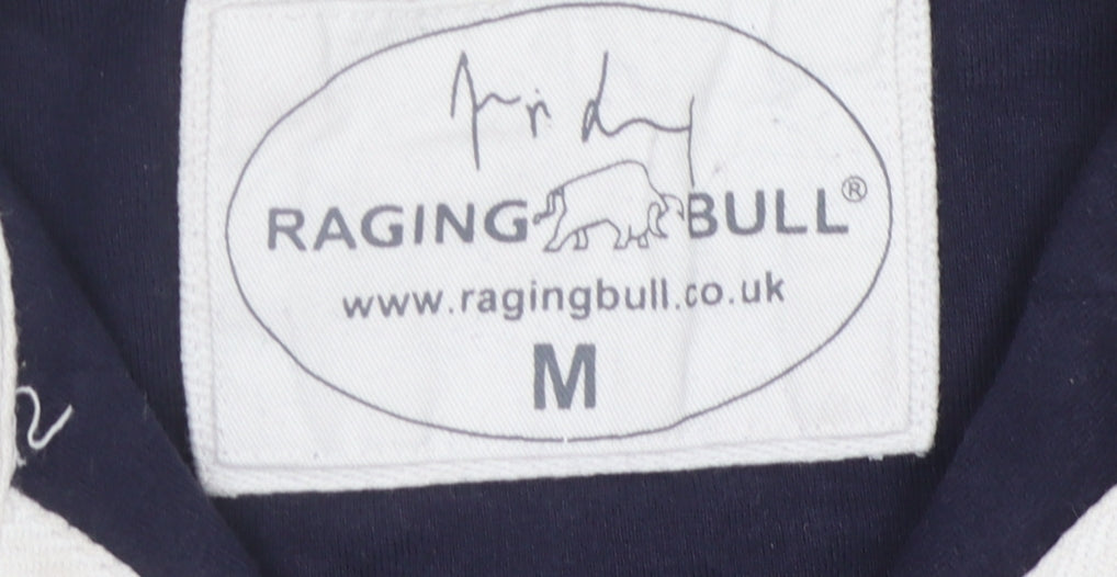 Raging Bull Men’s Blue Cotton Long Sleeve Polo M