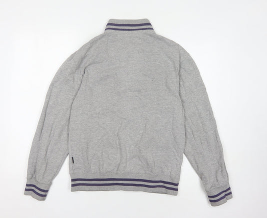 Addict Men's Grey Varsity Jacket, Size S, Casual Style