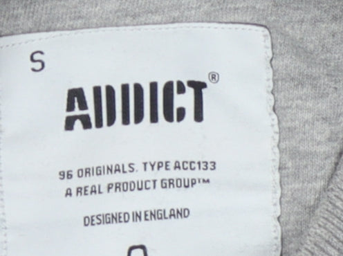 Addict Men's Grey Varsity Jacket, Size S, Casual Style